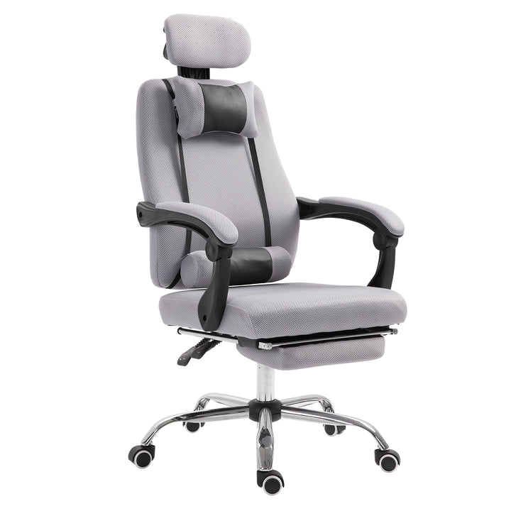 Vinsetto Ergonomic Executive High Back Office Chair with Footrest,Lumbar Support,Grey