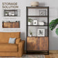 HOMCOM Storage Cabinet with 3 Open Shelves Cupboard Freestanding Tall Organizer Multifunctional Rack for Livingroom Bedroom Kitchen Rustic Brown