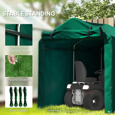 Outsunny Outdoor Storage Shed, UV Resistant Bike Tent with Roll-up Zipper Door, Portable Shed for Bike, Motorcycle, Dark Green