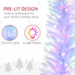 HOMCOM 7' Prelit Christmas Trees, Pencil Artificial Christmas Tree with Colourful Surface Tips, Colourful LED Lights, White