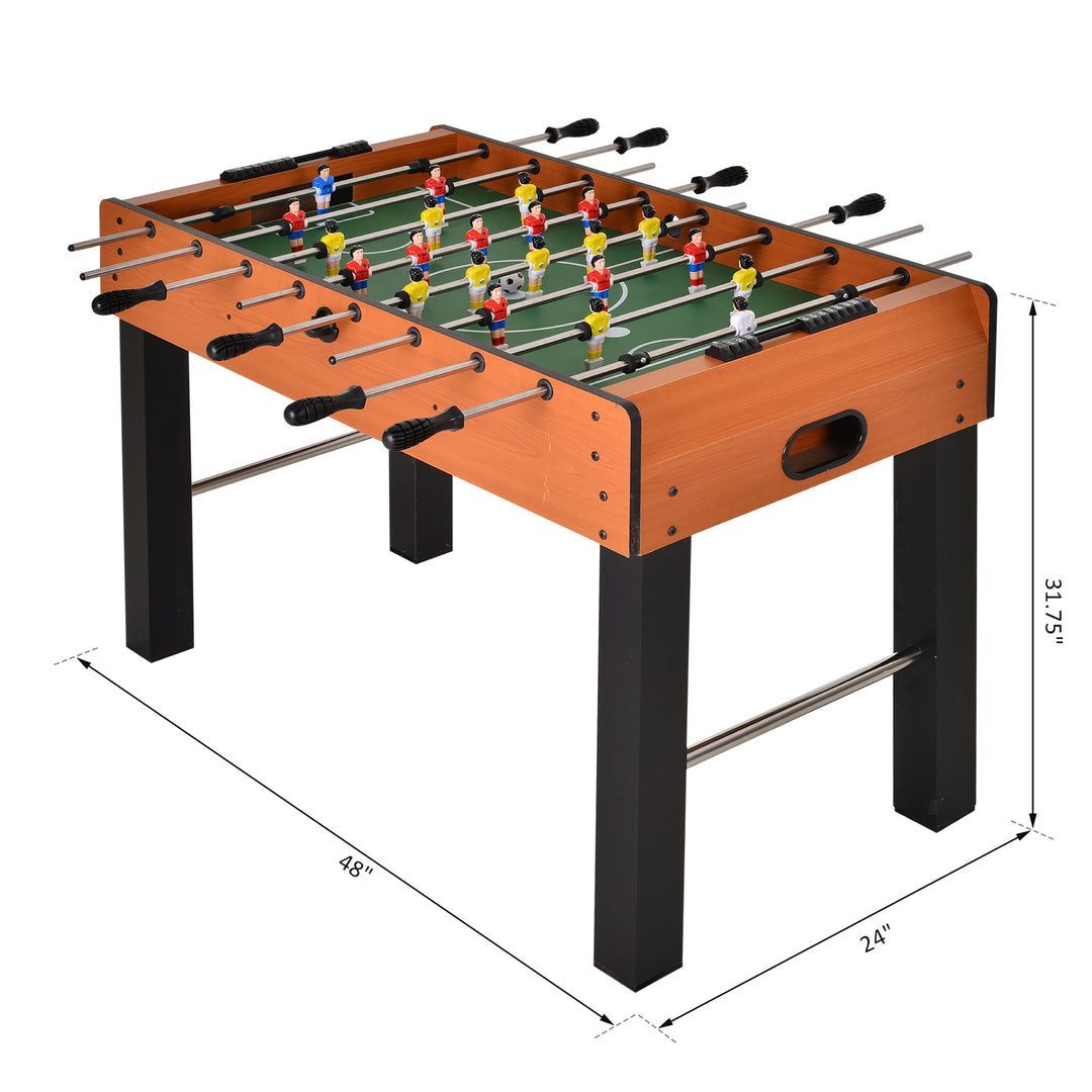 Soozier Foosball Table, 48" Wooden Soccer Game Table, with 8 Rods, 2 Balls Suit for 4 Players for Arcades, Pub, Game Room
