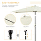 Outsunny 6.5x10ft Rectangle Aluminum Tilt Patio Umbrella, Garden Market Parasol, Outdoor Sunshade Canopy with Crank, Cream White