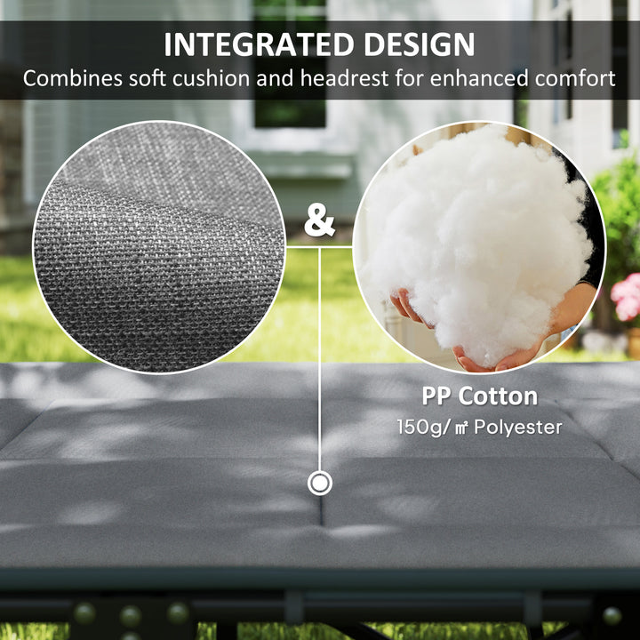 Outsunny 25.6" Wide Folding Bed, Camping Cot for Adults with Mattress, Carry Bag, Storage Pocket, Max Load 330 LBS, Light Grey