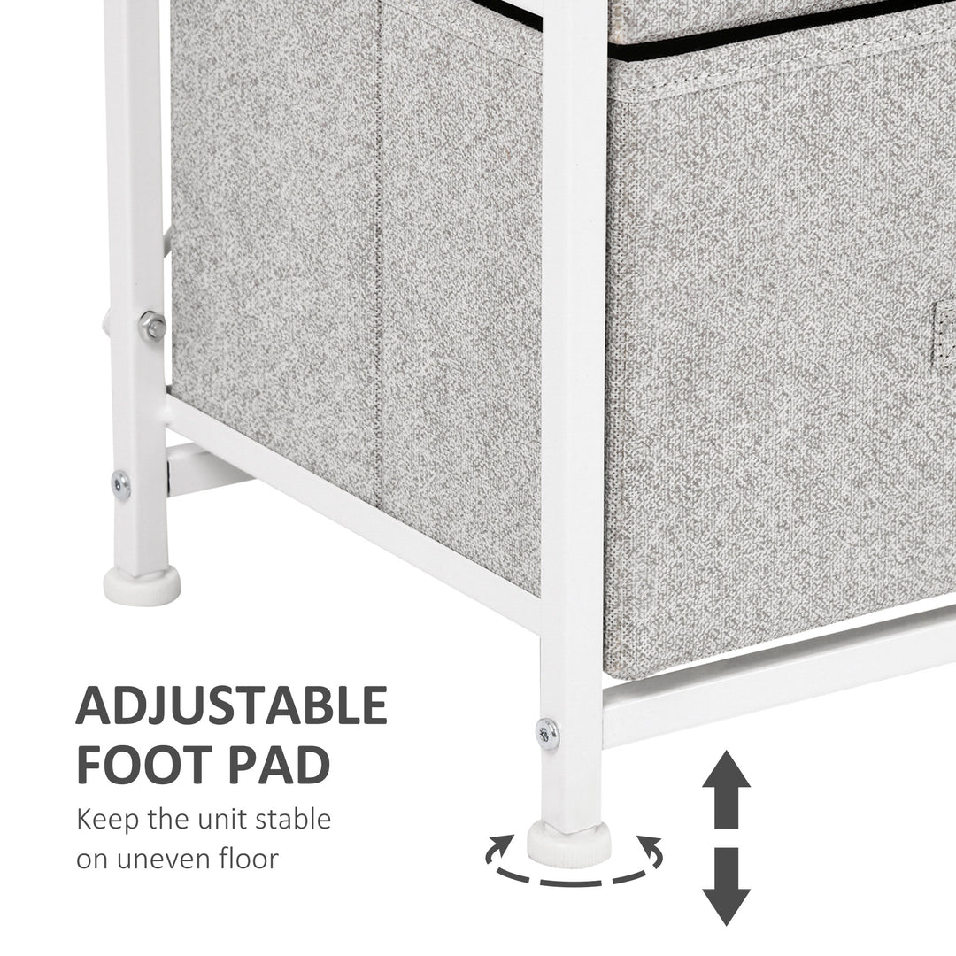 HOMCOM Linen Drawer Cabinet Organizer Storage Dresser Tower with 4 Removable Drawer Metal Frame Adjustable Feet for Living Room, Kitchen, Bathroom, Black