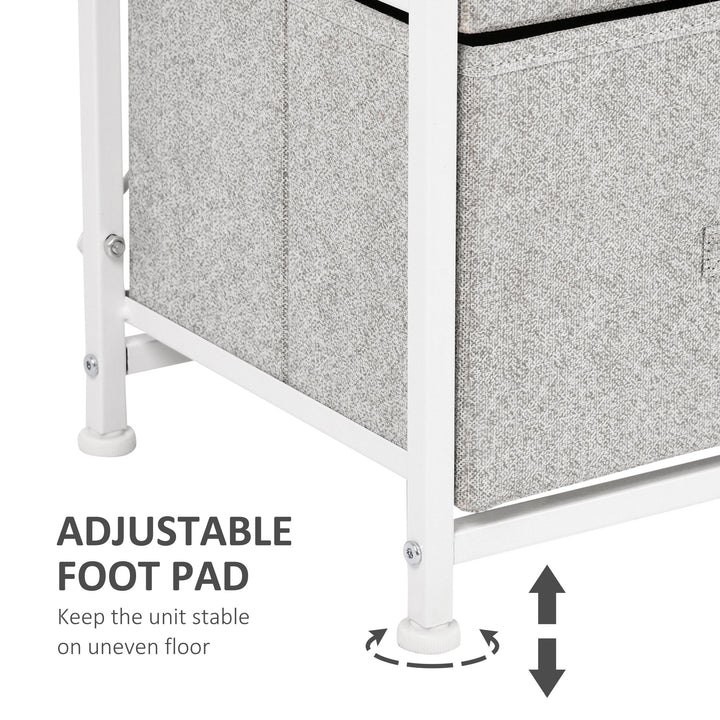 HOMCOM Linen Drawer Cabinet Organizer Storage Dresser Tower with 4 Removable Drawer Metal Frame Adjustable Feet for Living Room, Kitchen, Bathroom, Black