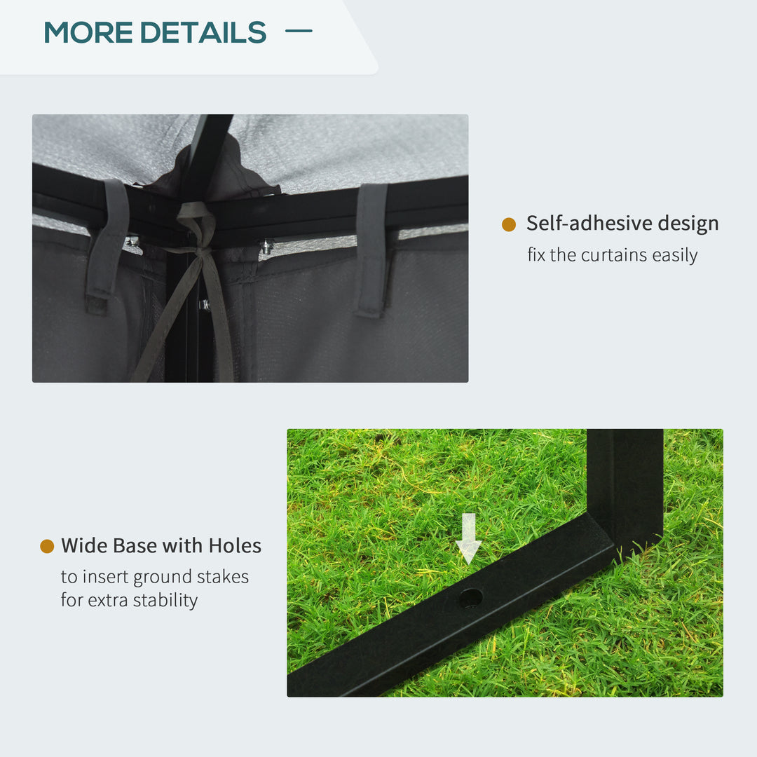 Outsunny 10' x 10' Patio Gazebo Outdoor, Canopy Shelter with Double-tier Roof, Pavilion Sidewalls for Garden Events, Cream White