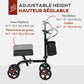 HOMCOM Steerable Knee Walker, Foldable Knee Scooter with Dual Braking System, Adjustable Height, Crutch Alternative, Red