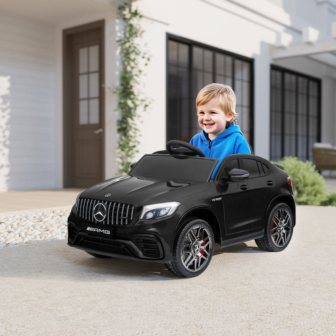 Aosom 12V/7AH Kids Ride on Car, Mercedes Benz AMG GLC63S Coupe, Electric Car with Remote Control, Handle, 2 Speed, with Music, Electric Light, Easy to Move, Red