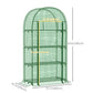 Outsunny Outdoor Mini Greenhouse, Portable Green House with Storage Shelves, Zippered Door, PE Cover, 31.5" x 19.3" x 63", Green