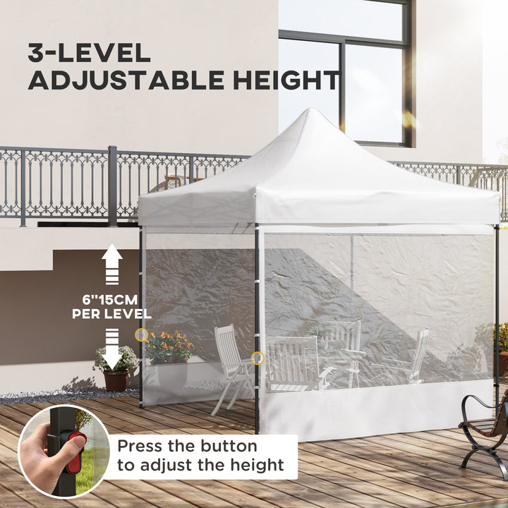 Outsunny 10' x 10' Pop Up Canopy Tent Gazebo with Wheeled Carry Bag and Sides, Height Adjustable for Outdoor, Patio, Garden