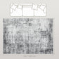 HOMCOM Area Rug for Living Room 9x12, Modern Abstract Machine Washable Rug, Non-Slip Carpet for Bedroom, Dining Room, Grey