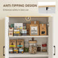 HOMCOM 67" Tall Kitchen Pantry, Freestanding Kitchen Storage Cabinet with 4 Rattan Doors and Adjustable Shelves, White