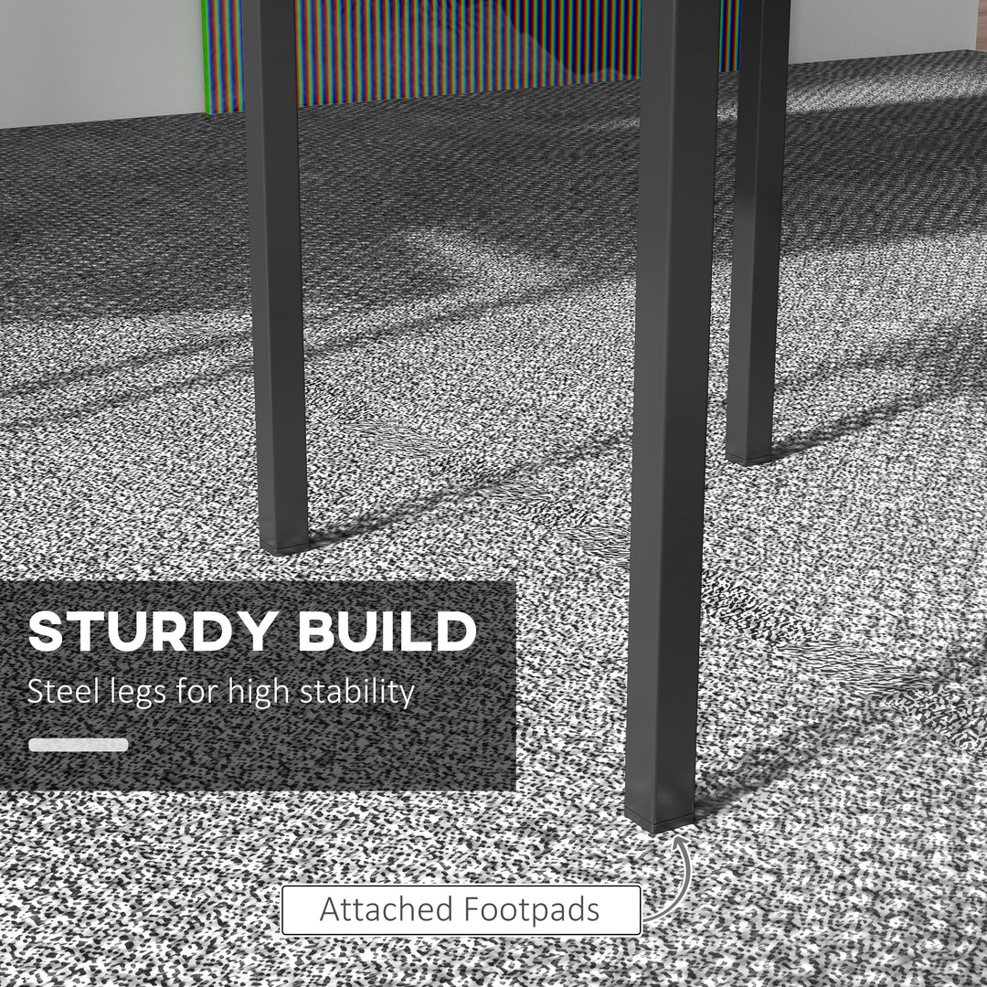 HOMCOM Modern Dining Chairs Set of 4, Upholstered Faux Leather Kitchen Chairs with Rhombic Tufting and Metal Legs for Living Room, Black