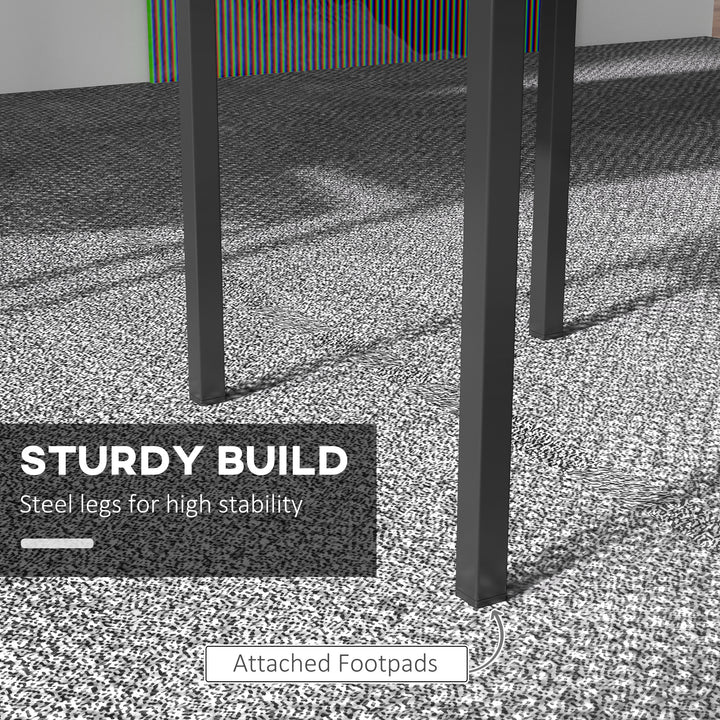 HOMCOM Modern Dining Chairs Set of 4, Upholstered Faux Leather Kitchen Chairs with Rhombic Tufting and Metal Legs for Living Room, Black