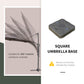 Outsunny Square Cantilever Patio Umbrella Base Water or Sand Filled with Wheels Crossbar Heavy-Duty Umbrella Stand Coffee
