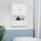 kleankin Bathroom Wall Cabinet, Medicine Cabinet, Over Toilet Storage Cabinet with Shelf and Drawers for Hallway, Living Room, White