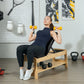 Soozier Wooden Adjustable Weight Bench with Dumbbell Storage Rack, Flat or Incline Workout Bench for Weight Lifting, Black