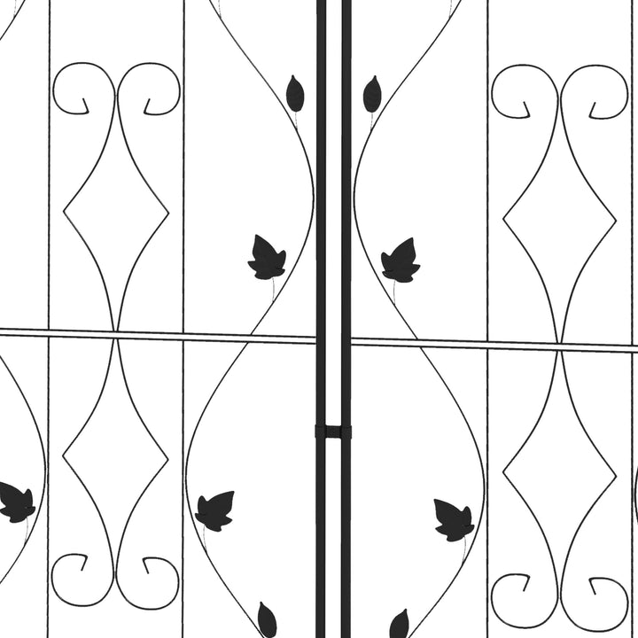 Outsunny Metal Trellis Set of 2, Garden Trellis for Climbing Plant Support Frames, Leaf Design