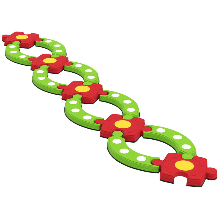 Qaba Kids Balance Beam Stepping Stones with Non-slip Surface for Kids 3-8, Build Coordination and Gross Motor Skills, Green