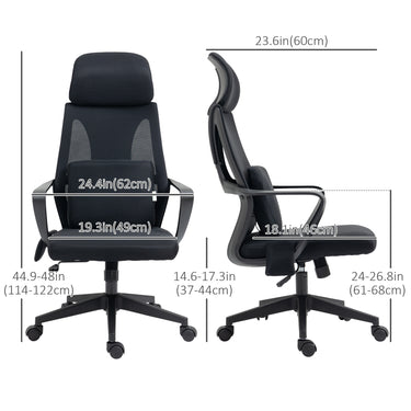 Vinsetto Office Chair High Back, Ergonomic Mesh Computer Chair Executive Task Chair with Massage Lumbar Support & Headrest Rocking