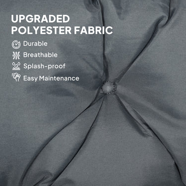 Outsunny Porch Swing Cushion Garden Bench Cushion with Backrest, Non-Slip 2-seater Soft Pad, Swing Chair Mat Replacement for Indoor and Outdoor, 39.4" x 38.6", Dark Grey