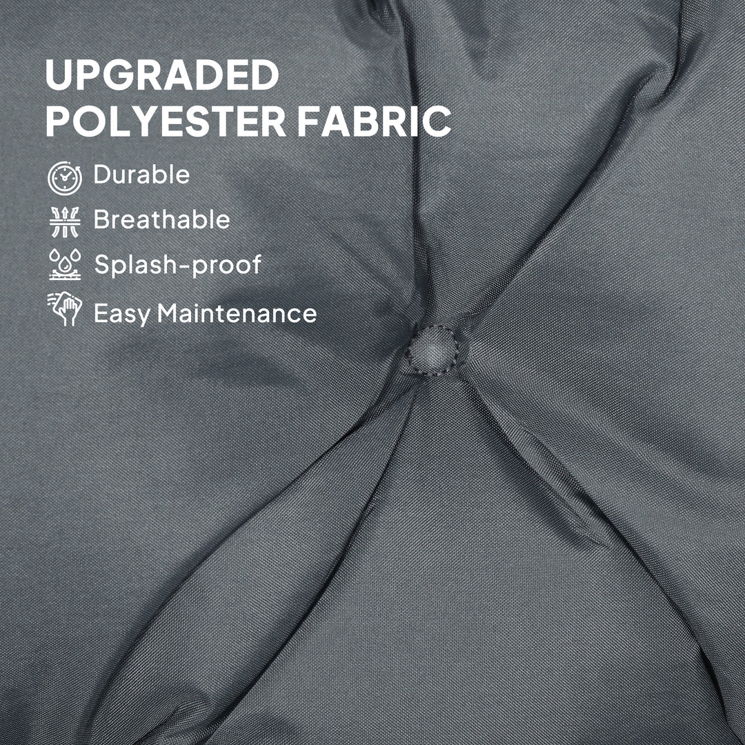 Outsunny Porch Swing Cushion Garden Bench Cushion with Backrest, Non-Slip 2-seater Soft Pad, Swing Chair Mat Replacement for Indoor and Outdoor, 39.4" x 38.6", Dark Grey