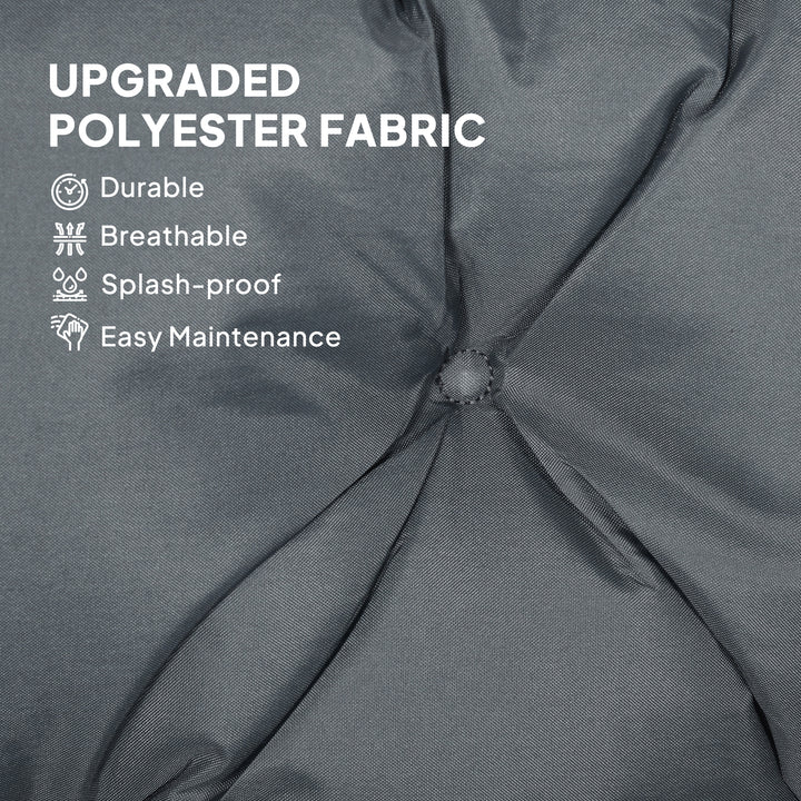 Outsunny Porch Swing Cushion Garden Bench Cushion with Backrest, Non-Slip 2-seater Soft Pad, Swing Chair Mat Replacement for Indoor and Outdoor, 39.4" x 38.6", Dark Grey