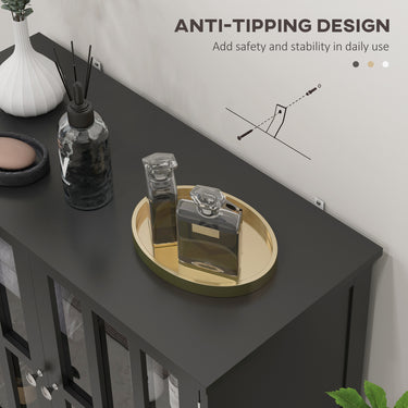 kleankin Kitchen Buffet Cabinet with 2 Doors, Modern Sideboard for Dining Room, Hallway, Living Room, Black