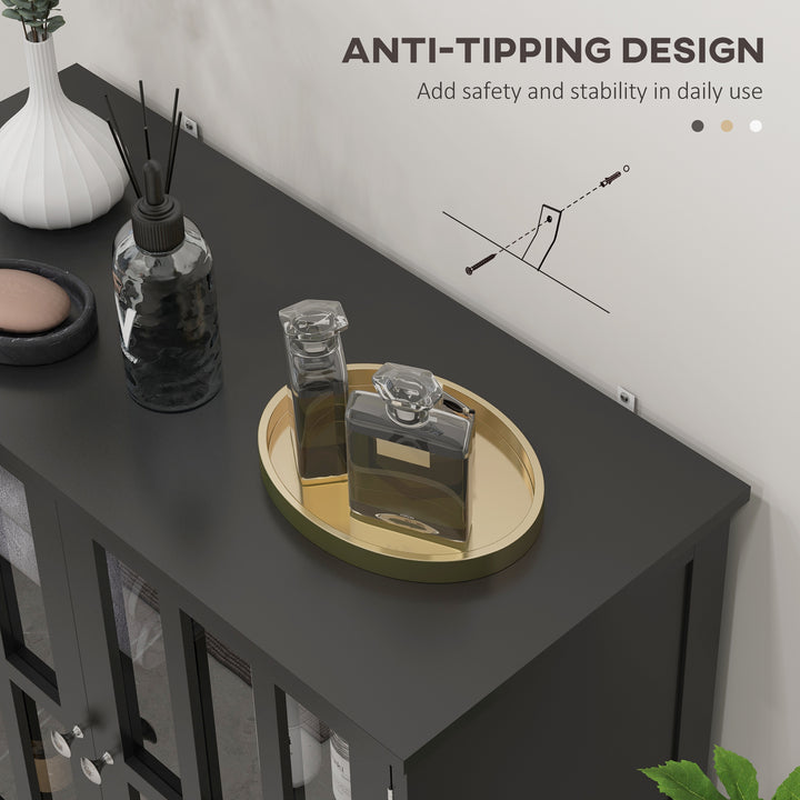 kleankin Kitchen Buffet Cabinet with 2 Doors, Modern Sideboard for Dining Room, Hallway, Living Room, Black