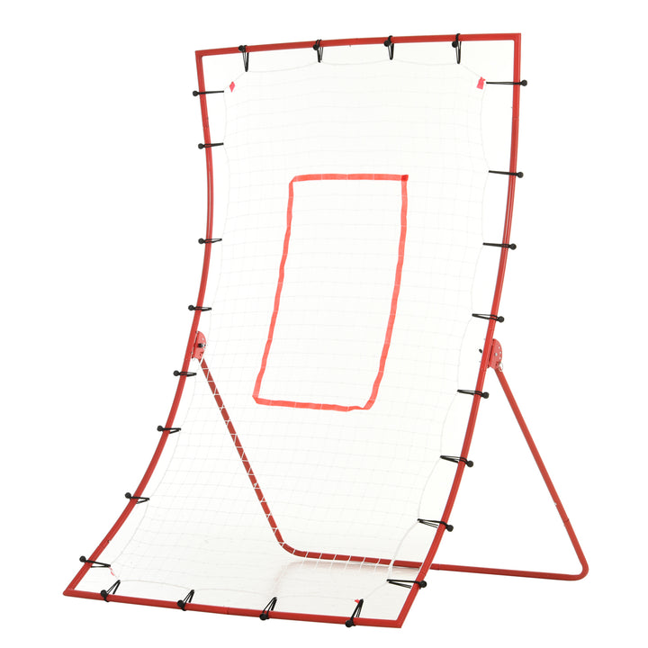 Soozier Pitch Back 5 Angles Adjustable Rebounder Net Goal Pitching and Throwing Practice Partner, Baseball/Soccer/Football/Basketball/Volleyball Daily Training