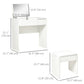 HOMCOM Modern Vanity Set with Flip Top Mirror and Cushioned Stool, Dressing Table with Storage Drawer for Bedroom, White