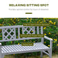 Outsunny Foldable Garden Bench, 2-Seater Patio Wooden Bench, Loveseat Chair with Backrest and Armrest for Patio, Porch or Balcony, Grey