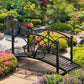 Outsunny Garden Bridge 3.3FT, Decorative Classic Backyard Pond Bridge with Safety Railings Brown