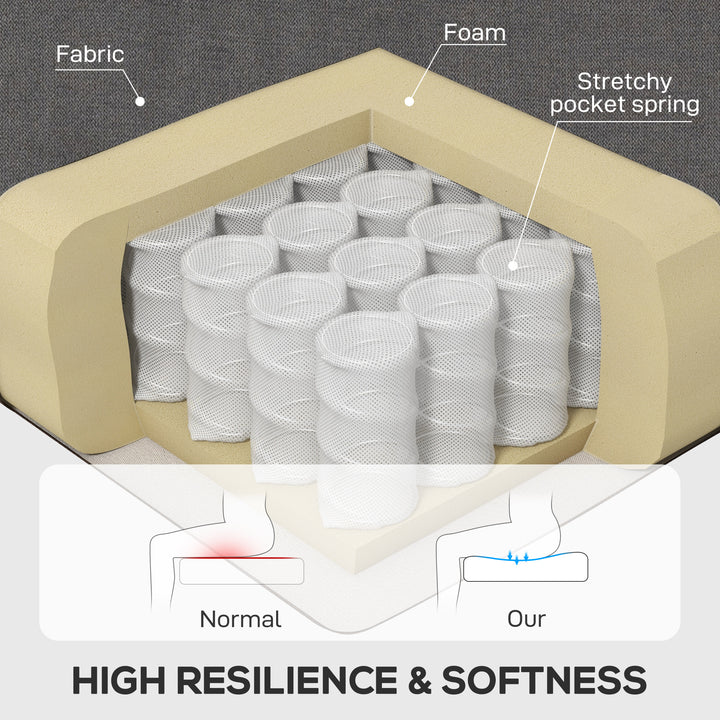 HOMCOM Fabric Accent Chair, Button Tufted Armchair, Upholstered Modern Living Room Chair, Wingback Chair with Wood Legs, Rolled Arms, Thick Padding for Bedroom, White