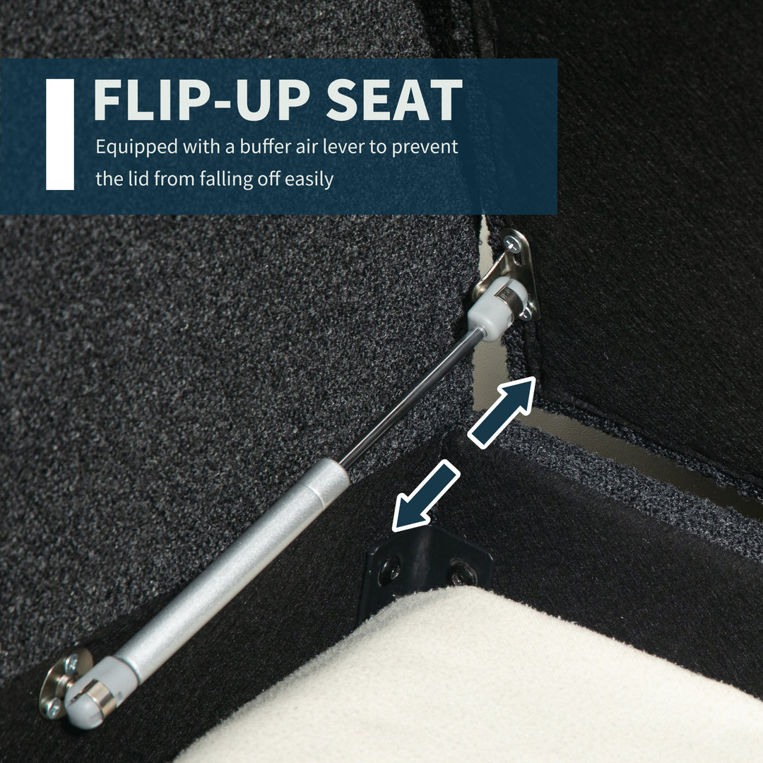 HOMCOM Upholstered Storage Bench with Arms, Modern Ottoman Bench for Bedroom, Entryway, and Living Room, Cream White