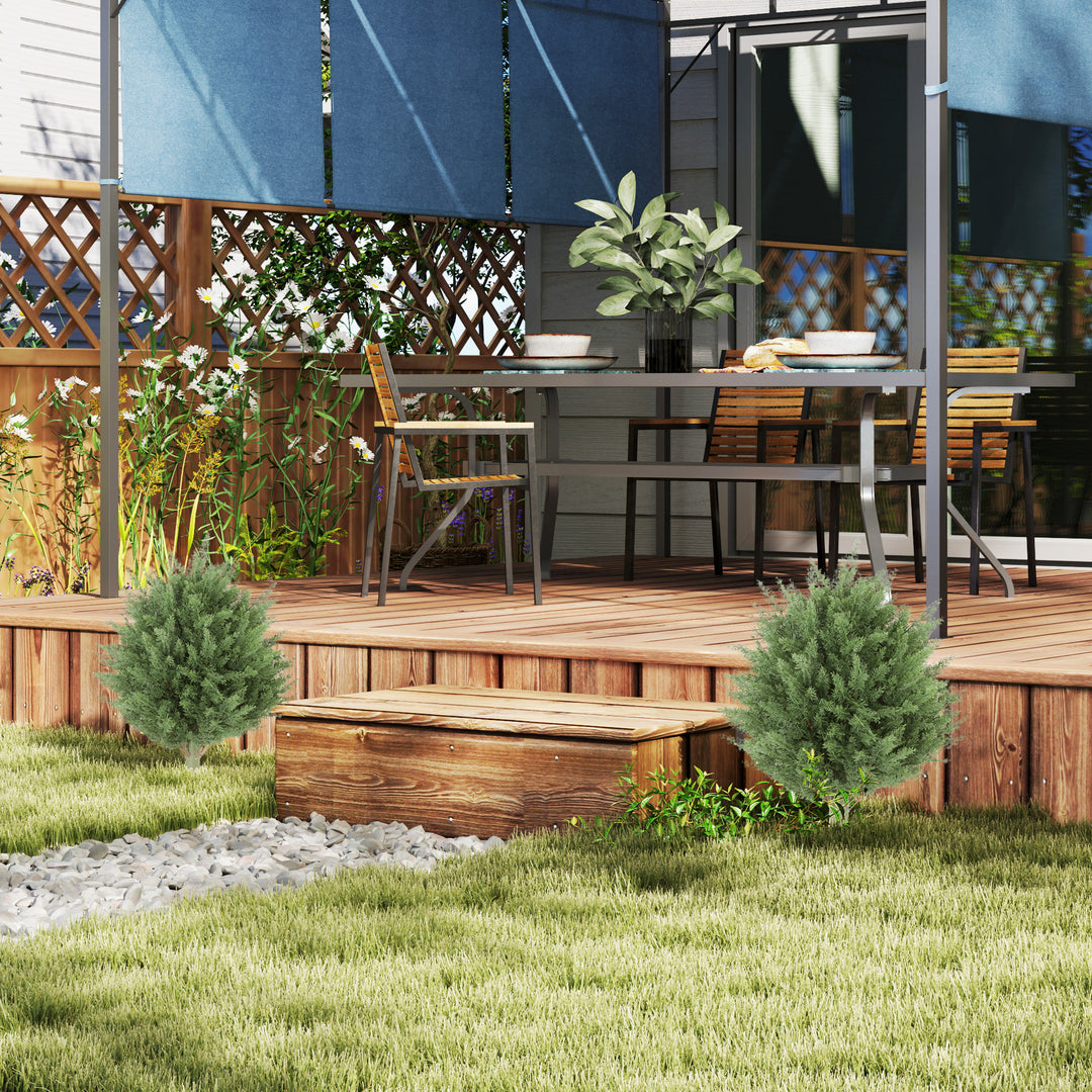 HOMCOM 24" Artificial Cypress Trees with Ground Stake, Set of 2 Artificial Plants for Indoor & Outdoor, UV Resistant, Green