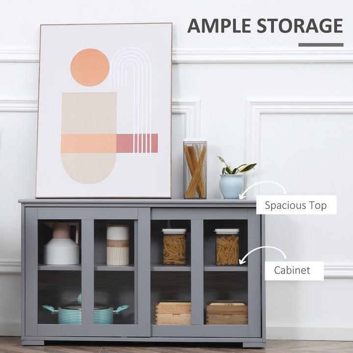 HOMCOM Kitchen Sideboard, Stackable Storage Cabinet, Sliding Glass Door Console, Serving Buffet for Kitchen & Dining Room