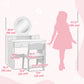 Qaba Kids Vanity Set, Dual-Use Dressing Table with Removable Tri-Folding Mirror and Drawer, for Ages 3-8, Pink
