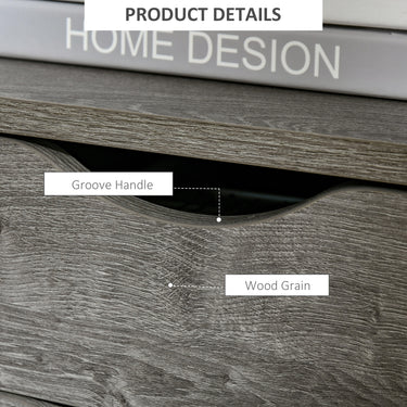 HOMCOM Nightstand with 2 Drawers, Industrial Side Table with Storage Shelf, Accent End Table for Bedroom, Living Room, Grey