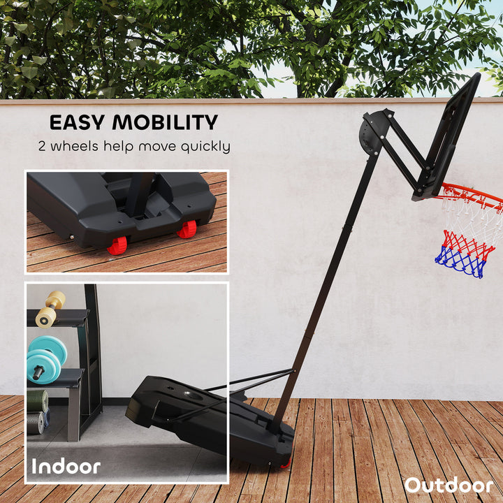 Qaba Kids Basketball Hoop, 6.6-8.5ft Adjustable Height Basketball Net with Weight Bag, for Indoor Outdoor, for 6+ Years