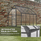 Outsunny 6' x 12' x 6.5' Walk-in Greenhouse, Polycarbonate Greenhouse with Adjustable Roof Vent, Base, Sliding Door, Clear