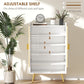 HOMCOM Entryway Shoe Storage Cabinet, Narrow Shoe Cabinet with Adjustable Shelves and Open Shelf for 15 Pairs of Shoes, Grey