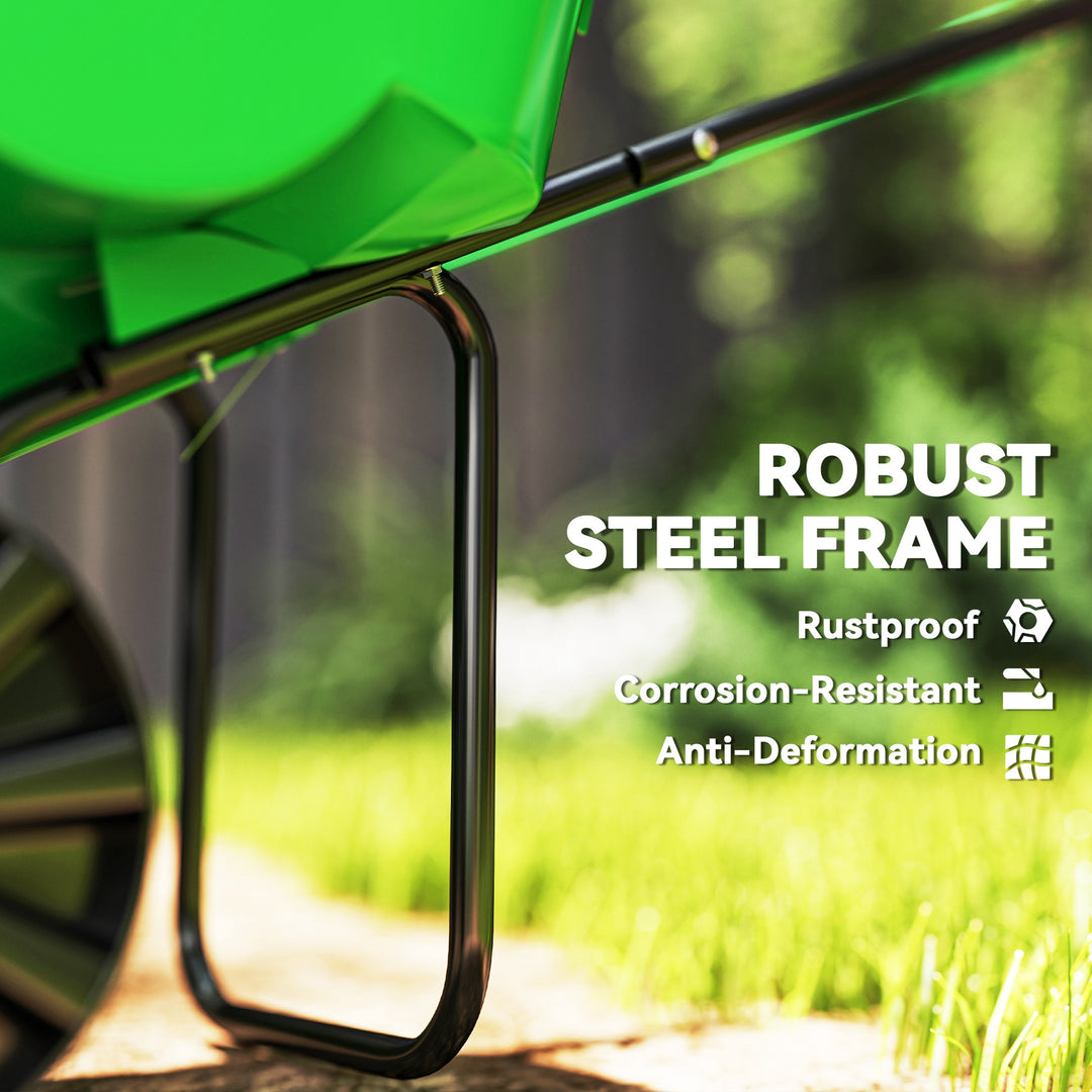 Outsunny Broadcast Spreader, 40 L Walk-Behind Fertilizer Spreader with 8.5" Wheels for Fertilizer, Seeds, Salt, 132 LB Capacity