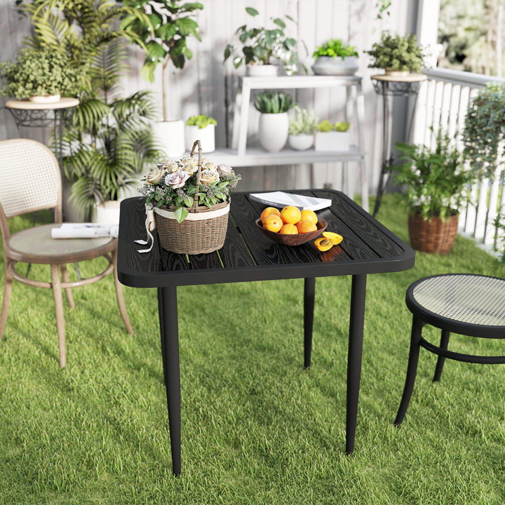 Outsunny 31.5" Patio Dining Table for 4, Metal Square Outdoor Table for Garden, Lawn, Backyard, Black