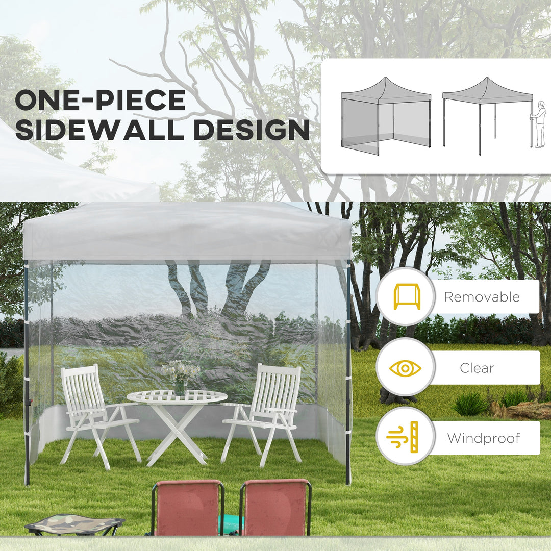 Outsunny 10' x 10' Pop Up Canopy Tent Gazebo with Wheeled Carry Bag and Sides, Height Adjustable for Outdoor, Patio, Garden