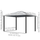 Outsunny 10 x 10 ft Hard Top Gazebo Canopy Heavy Duty Shelter Sun Shade w/ Curtain Beige, Coffee