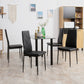 HOMCOM Dining Chairs Set of 4, Modern Accent Chair with High Back, Upholstery Faux Leather and Steel Legs for Living Room, Kitchen, Black
