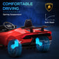 Qaba 12V Lamborghini Huracan Licensed Kids Electric Car with Remote Control, Spring Suspension, Transport Wheels, Yellow