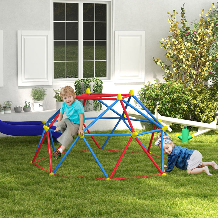 Outsunny 6 FT Climbing Dome Geometric Jungle Gym w/ Rust and UV-Resistant Steel, Up to 396 lbs, for 1-4 Children Aged 3-8 Years