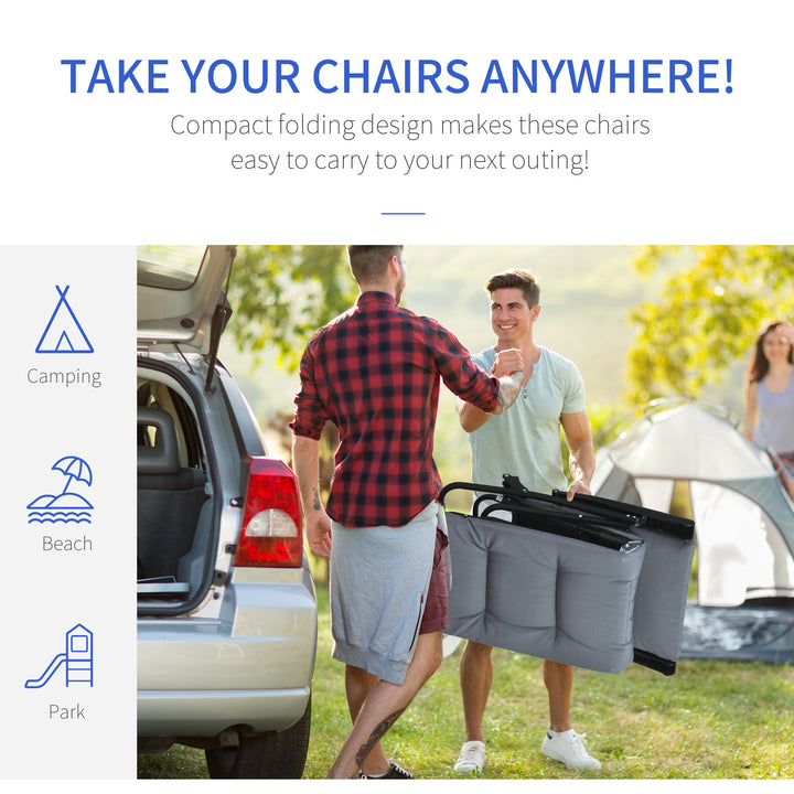 Outsunny Foldable Lounge Chair, Reclining Patio Sun Lounger with 6-Position Adjustable Back, Grey